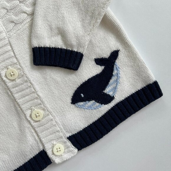 Janie and Jack Baby Knitted Cardigan w Whale (EUC) - Picture 3 of 4